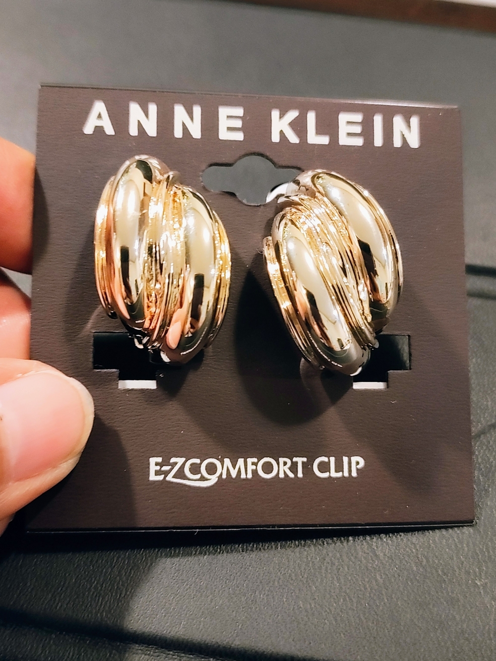 Anne Klein Gold-Tone Multi-Band Clip Earrings